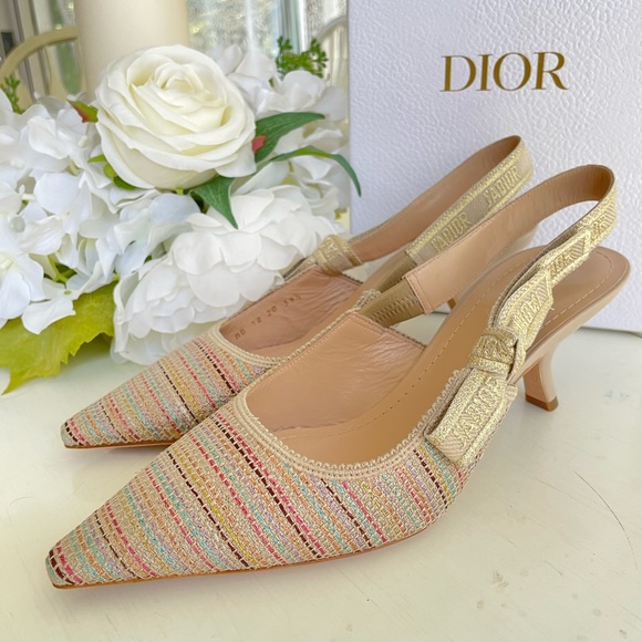Dior Shoes - ❌SOLD OUT❌Christian Dior Striped Slingback Size 39.5